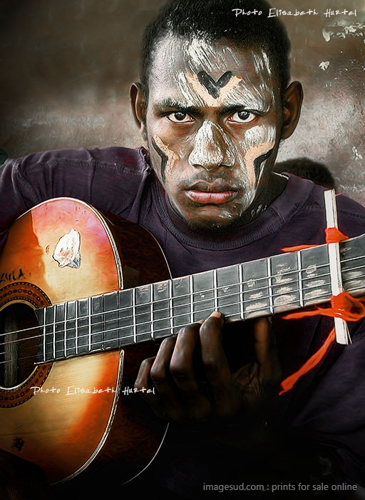 Warrior with a guitar